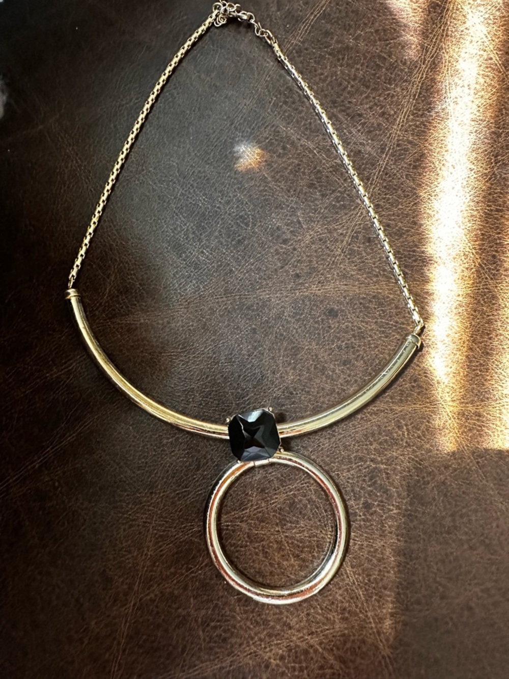 Chic Gold and Black Pendant chain Necklace